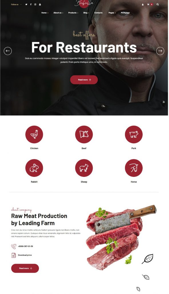 Mẫu website MẪU WEBSITE THỰC PHẨM-BUBULLA
