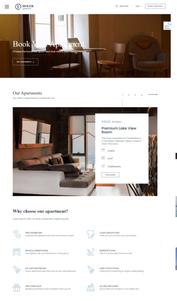 Mẫu Website Khách Sạn – Holer