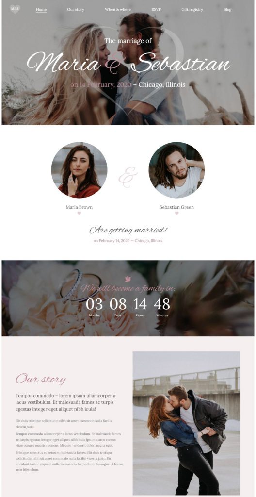 Mẫu Website Lễ Cưới – Wedding