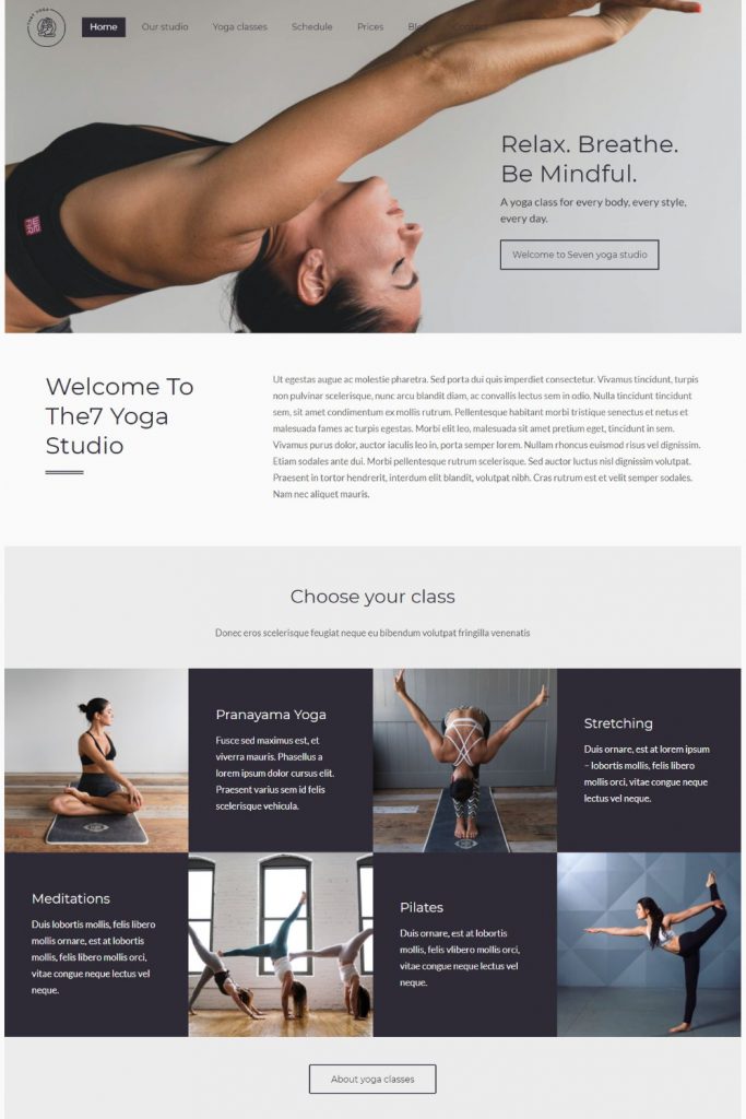 Mẫu Website Dịch Vụ Yoga – Yoga