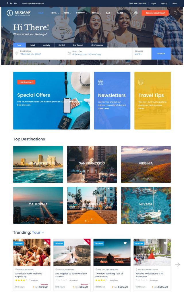 Mẫu website MẪU WEBSITE DU LỊCH -MIXMAP TRAVEL