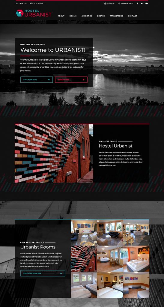 Mẫu website MẪU WEBSITE Khách Sạn URBANIST