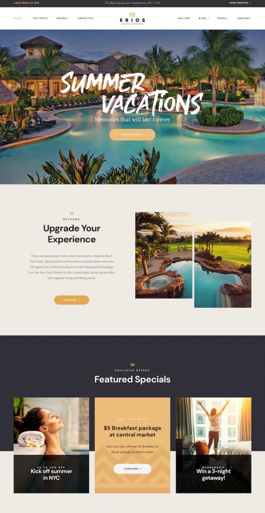 Mẫu website MẪU WEBSITE Khách Sạn Erios