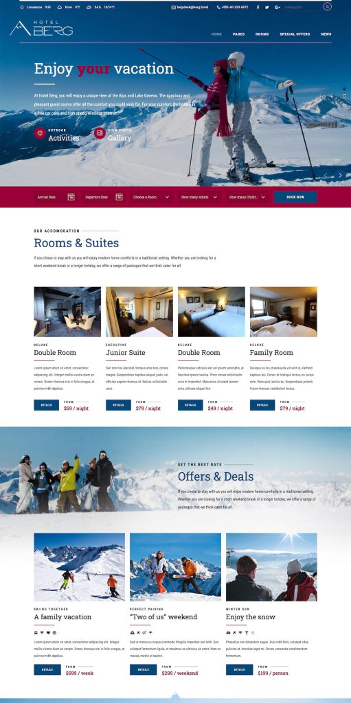 Mẫu website MẪU WEBSITE Khách Sạn Winter