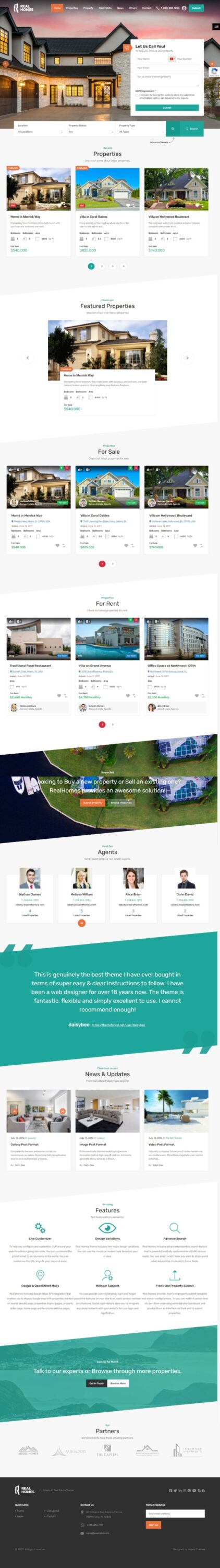 MẪU WEBSITE BẤT ĐỘNG SẢN – Realhomes