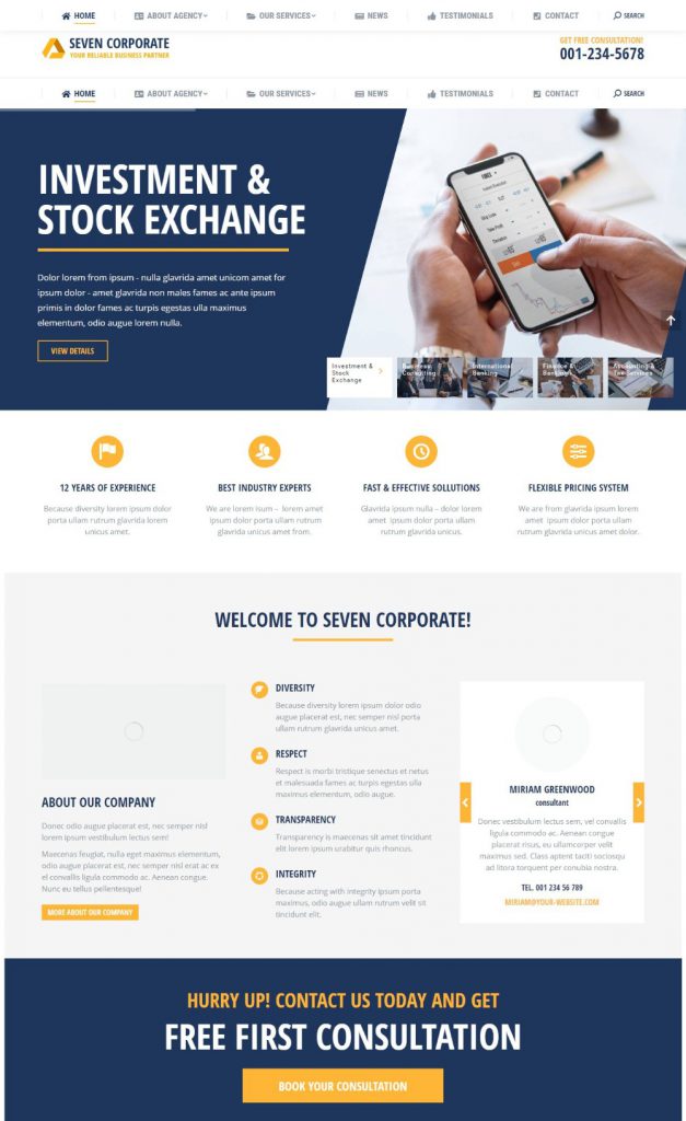 Mẫu Website Dịch Vụ Công Ty – Corporate