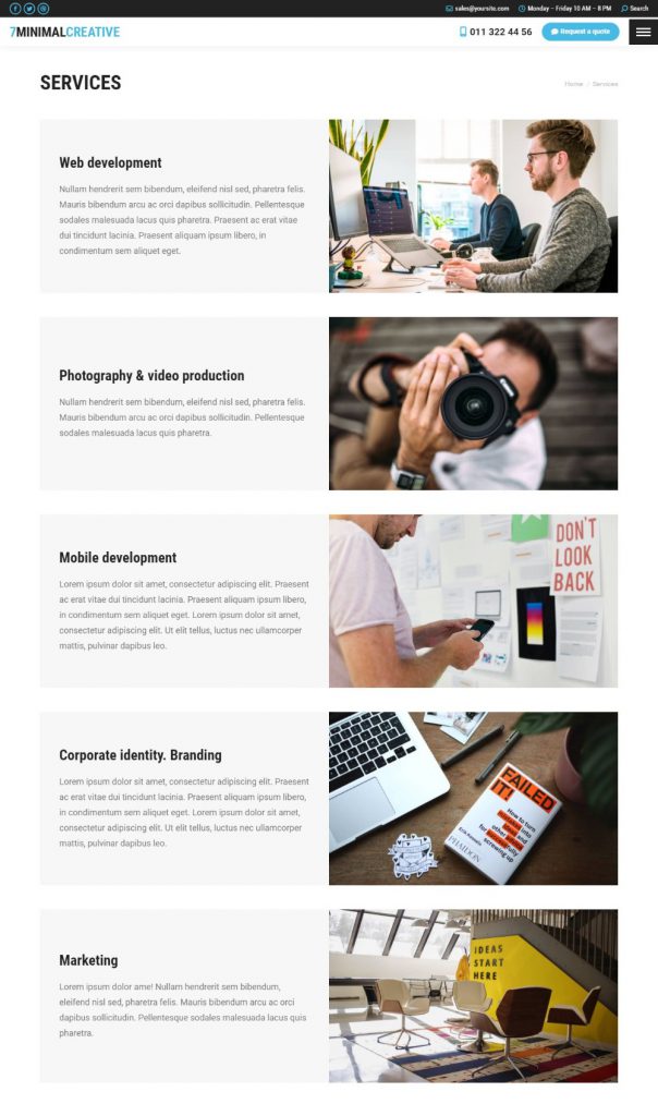 Advertising Website Template – Minimal Creative