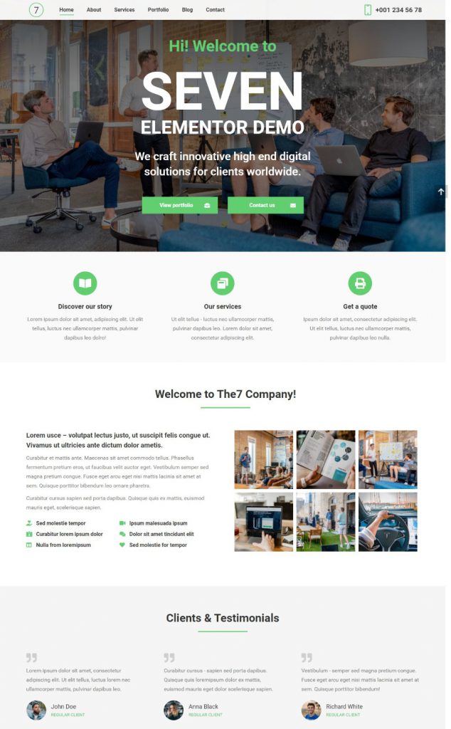 Mẫu Website Dịch Vụ Công Ty – Elementor Starter