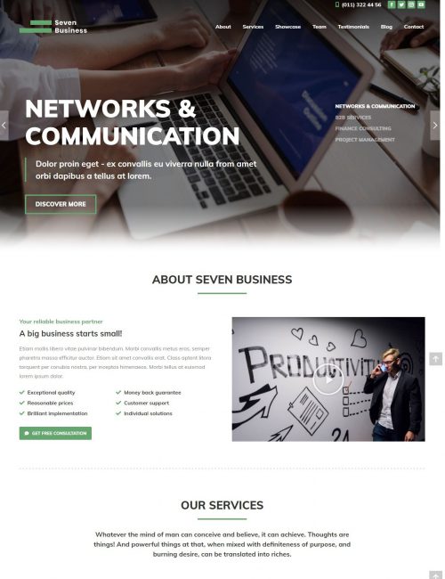 Mẫu Website Dịch Vụ Công Ty - Elementor Business