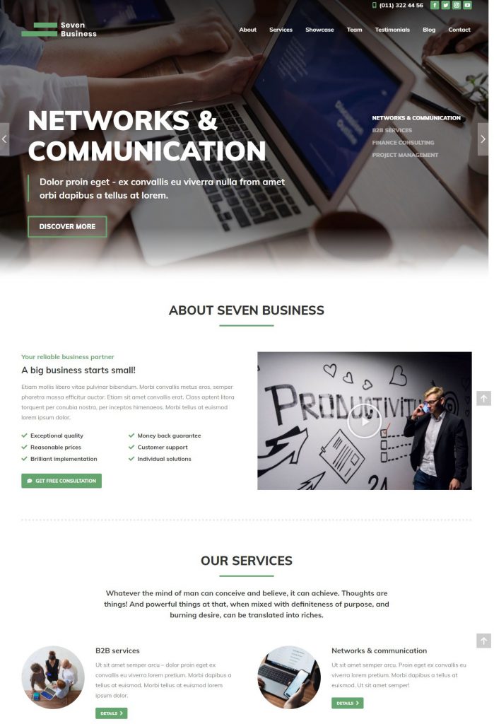 Business Services Website Template – Elementor Business
