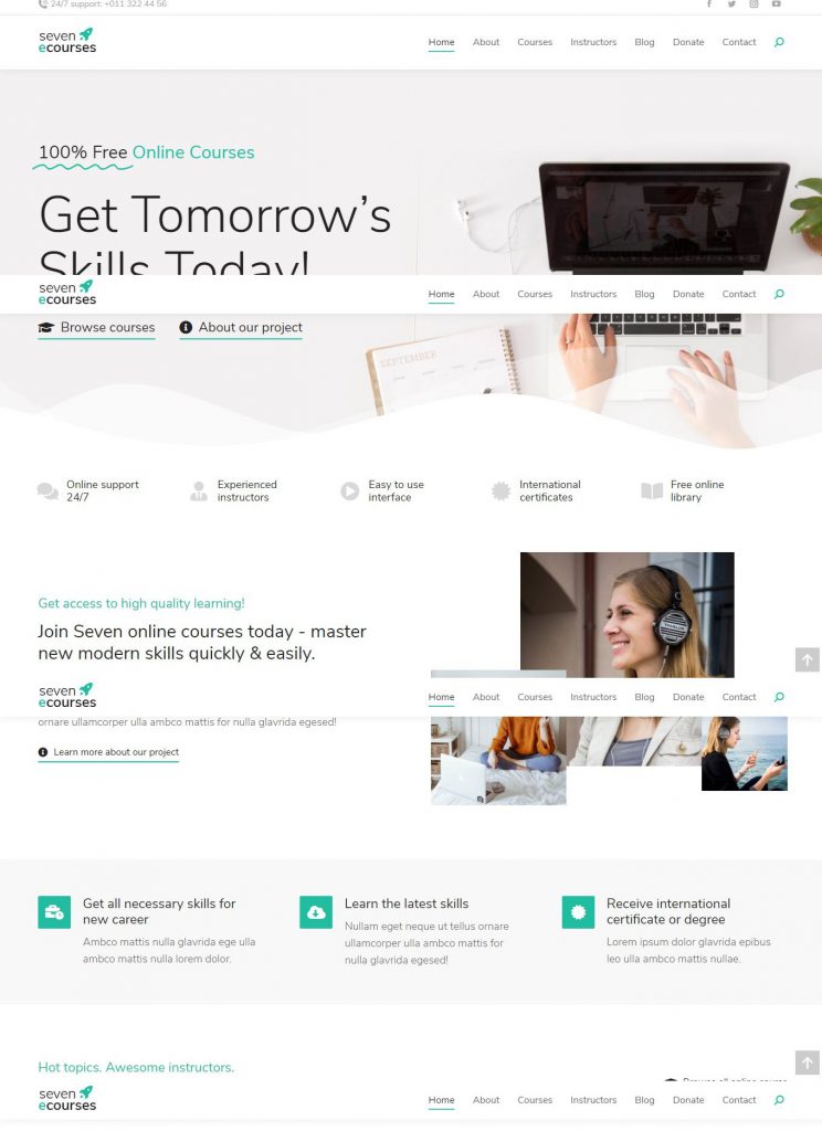 Education Website Template – Online Courses