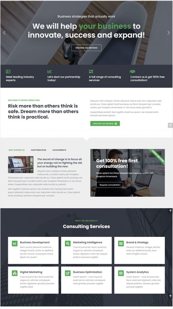 Business Services Website Template – Elementor Consulting