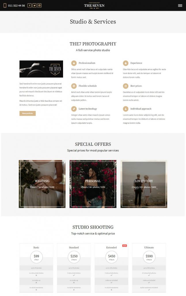 Mẫu Website Dịch Vụ Photo – Photo Studio