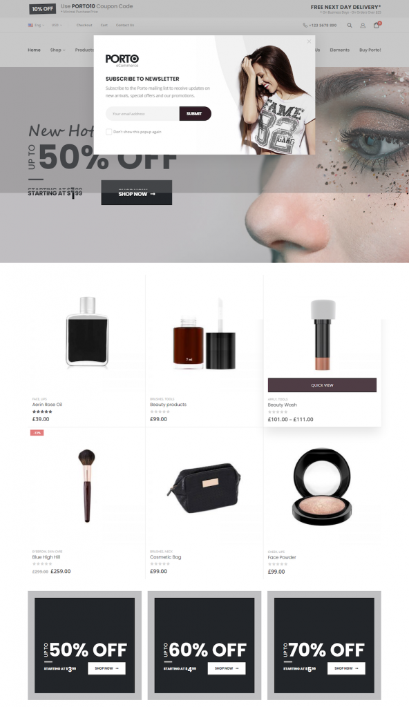 Mẫu website MẪU WEBSITE Porto Shop Bán Hàng Mỹ Phẩm