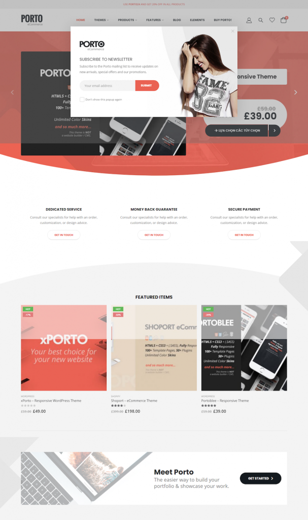 Mẫu website MẪU WEBSITE Porto Shop Thời Trang 9