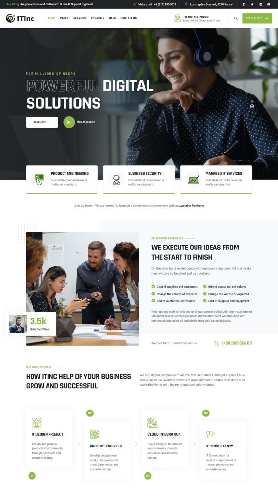 Mẫu website MẪU WEBSITE Giới Thiệu Dịch Vụ Công Ty ITinc V2