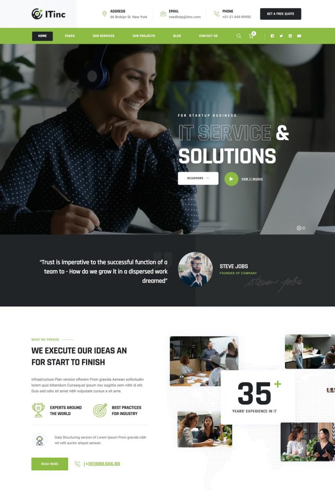 Mẫu website MẪU WEBSITE Giới Thiệu Dịch Vụ Công Ty ITinc