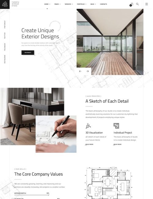 MẪU WEBSITE Thiết Kế Xây Dựng Theratio Interior Design