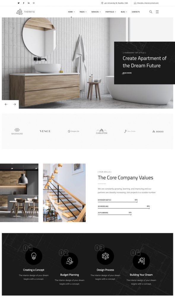 Mẫu website MẪU WEBSITE Thiết Kế Xây Dựng Theratio Design Company
