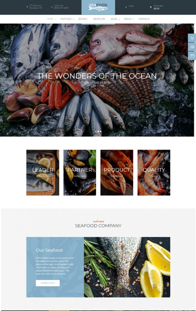 Mẫu website MẪU WEBSITE THỰC PHẨM-SEAFOOD