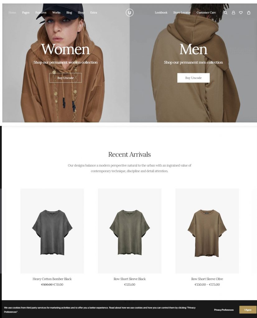 Mẫu website MẪU WEBSITE Shop Thời Trang -Uncode
