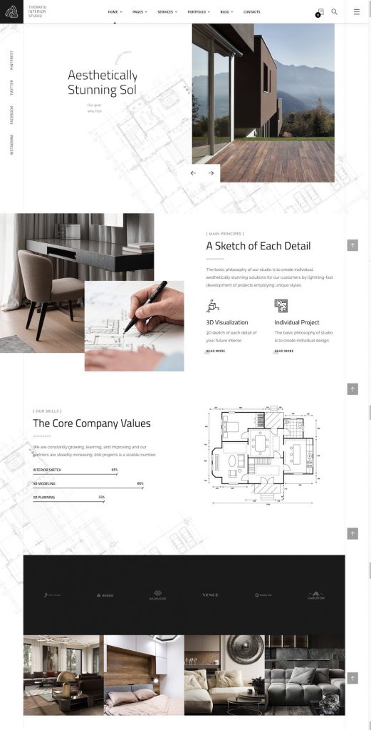 Construction Company Website Template – Grid Layout