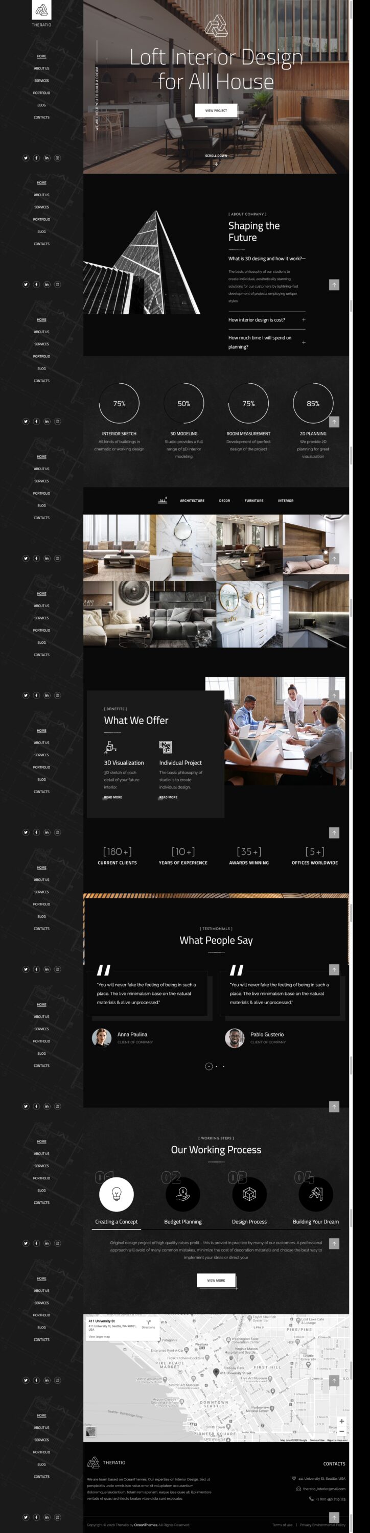 Mẫu Website Giới Thiệu Công Ty Xây Dựng Kiểu Menu Trái