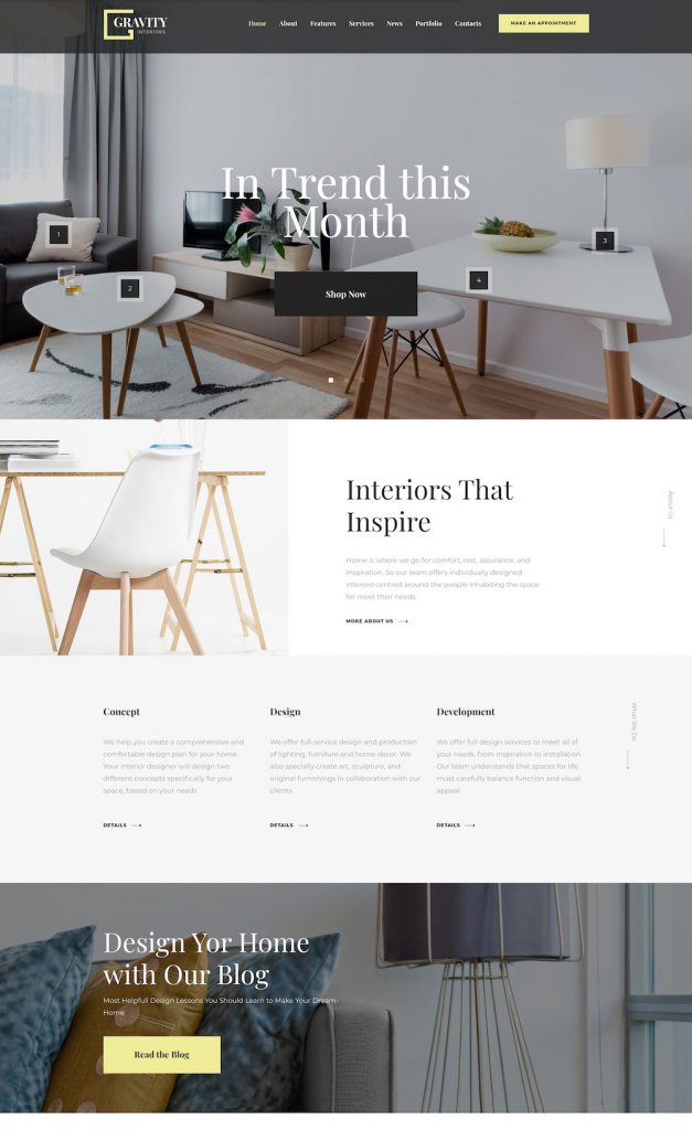 Mẫu website MẪU WEBSITE Giới Thiệu & Bán Sản Phẩm Gravity Home