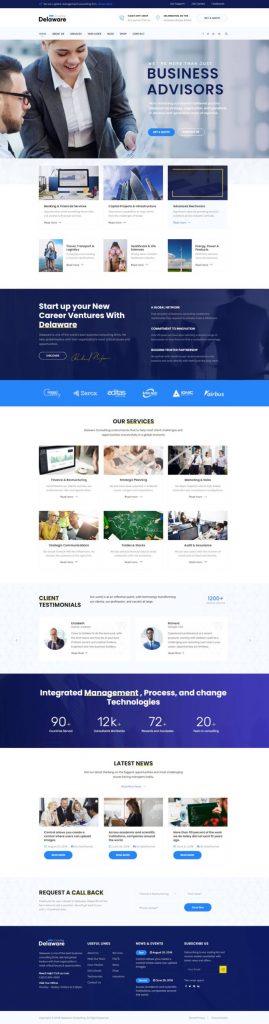 Mẫu website MẪU WEBSITE DỊCH VỤ CÔNG TY – DELAWARE