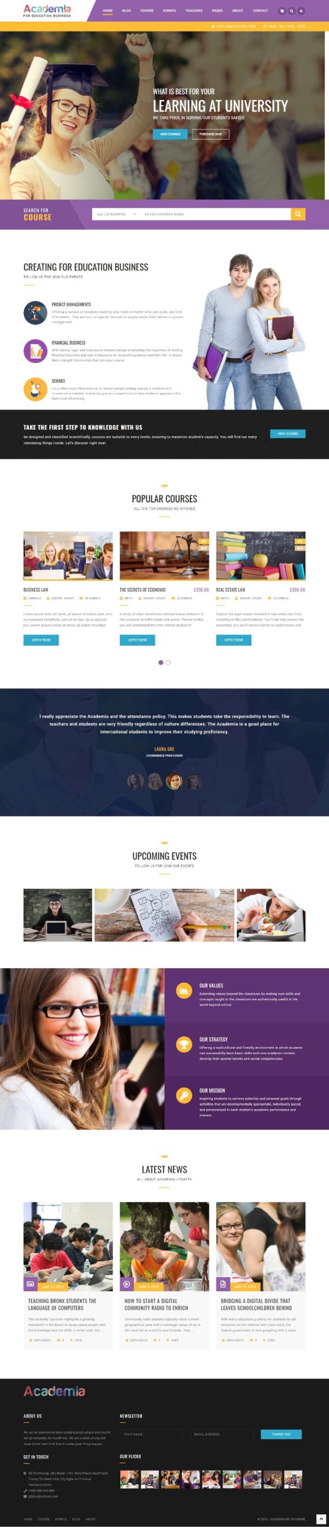 MẪU WEBSITE GIÁO DỤC – ACADEMIA