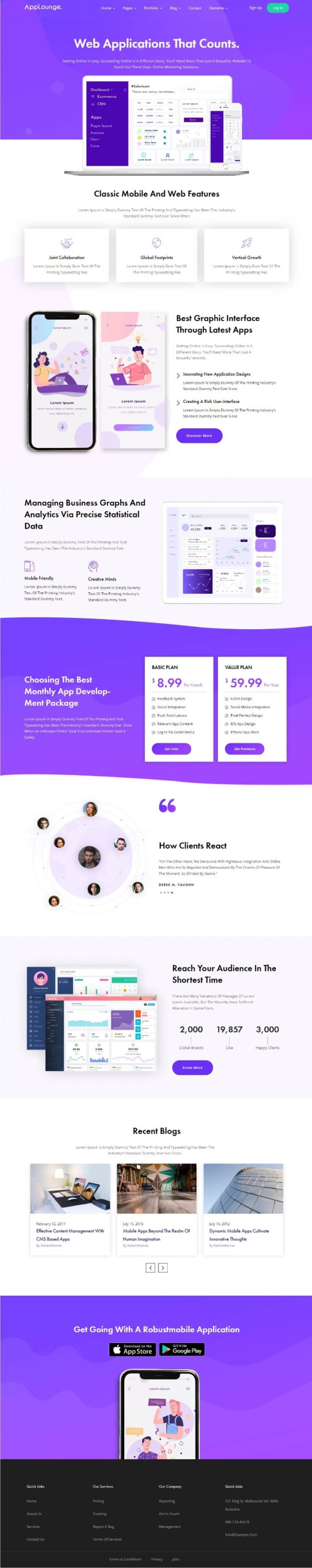 MẪU WEBSITE GIỚI THIỆU CÔNG TY – APPLOUNGE