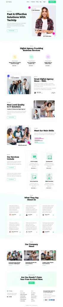 Mẫu website MẪU WEBSITE GIỚI THIỆU CÔNG TY – TechUp