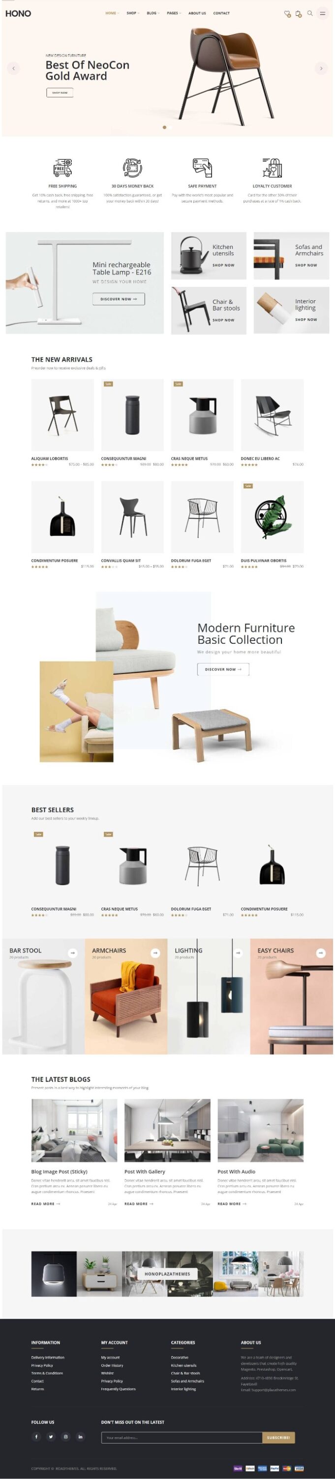 Mẫu Website Bán Hàng Nội Thất – Hono