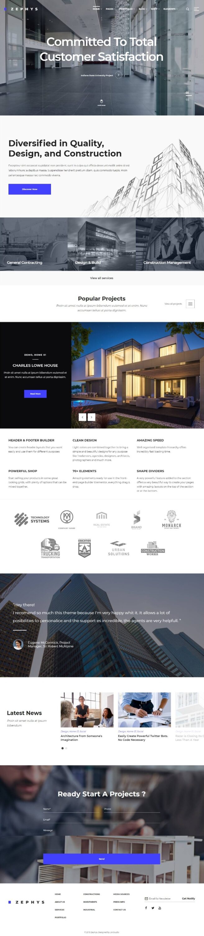 Mẫu Website Bất Động Sản – Zephys