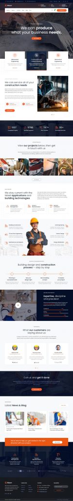Mẫu Website Công Ty Xây Dựng – Bauer