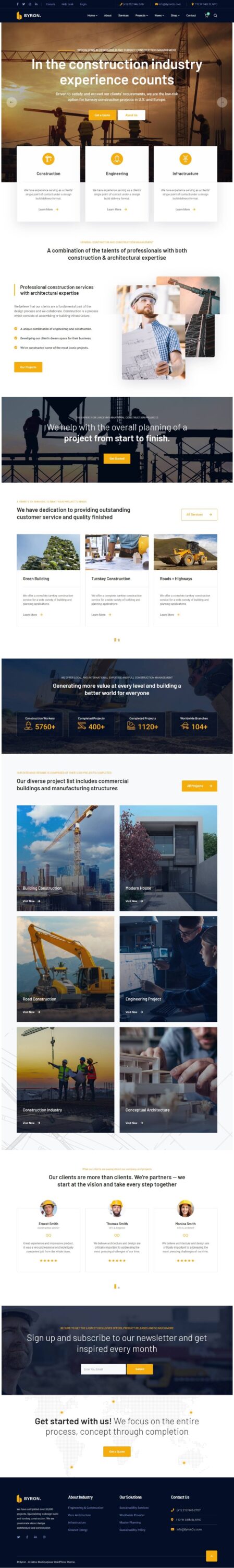 Mẫu Website Công Ty Xây Dựng – Byron