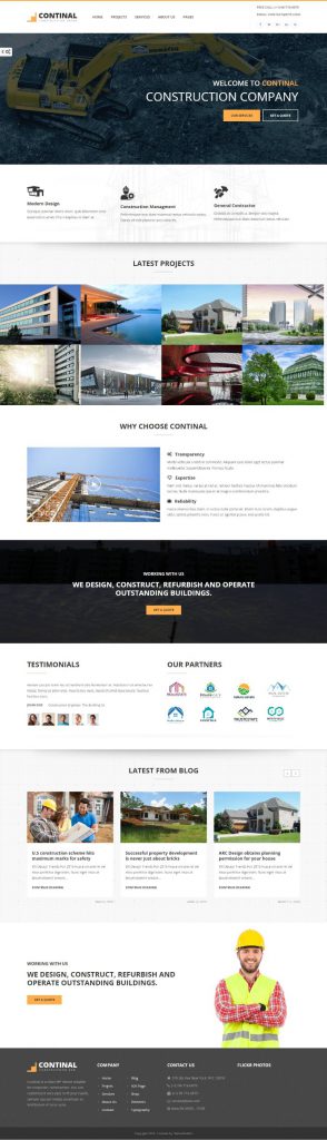 Mẫu Website Công ty Xây Dựng – Continal