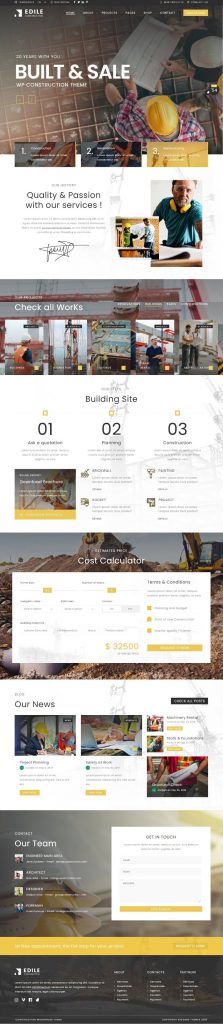 Mẫu Website Công Ty Xây Dựng – Edile