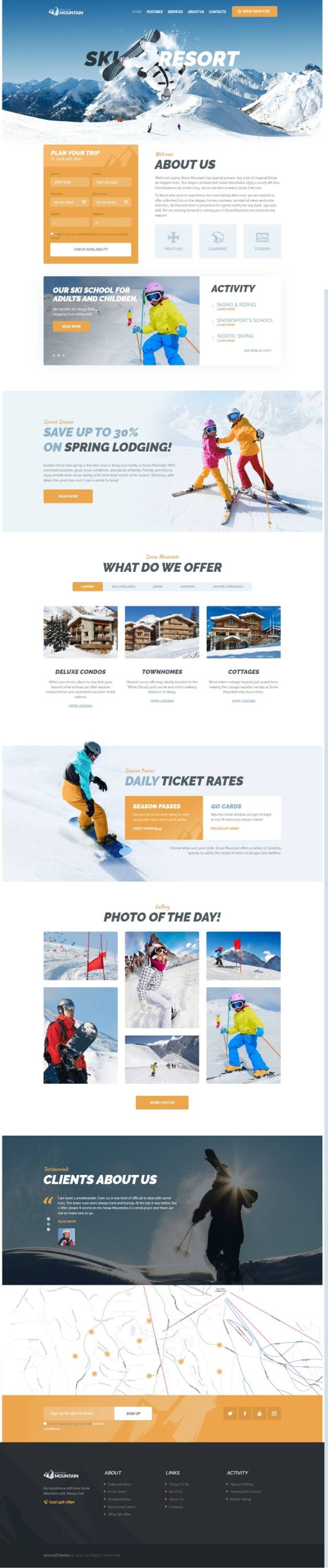 Mẫu Website Du Lịch – Snow Mountain