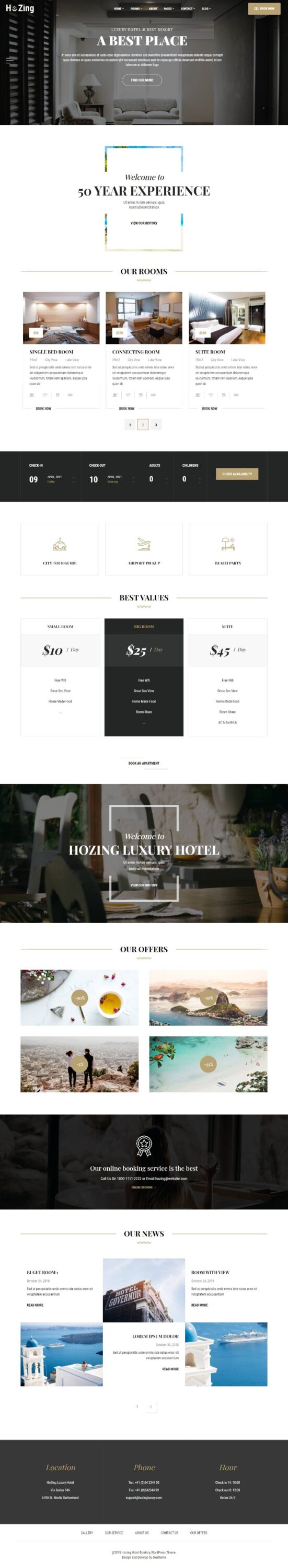 Mẫu Website Khách Sạn – Hozing