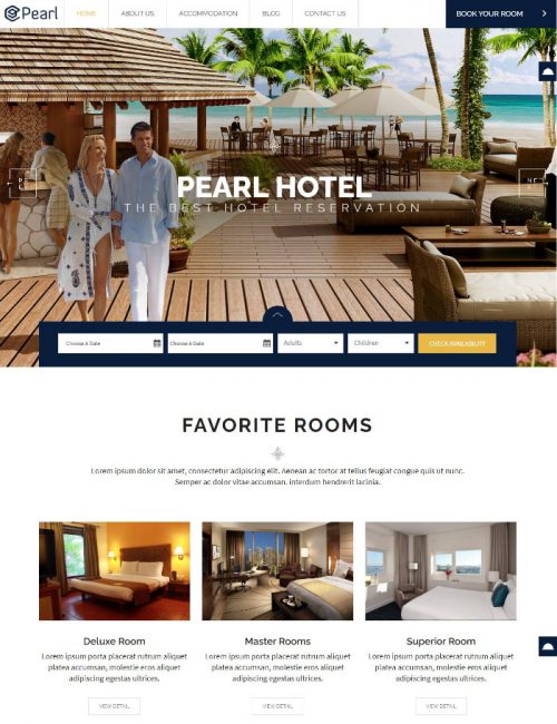 Mẫu Website Khách Sạn - Pearl
