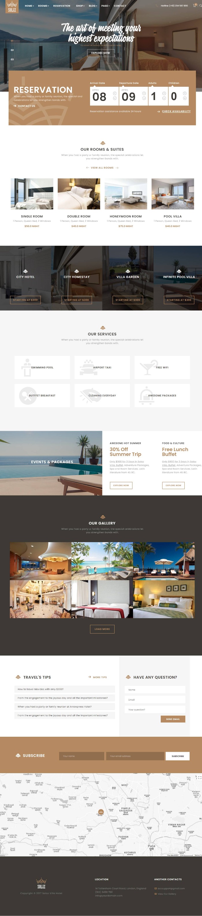 Mẫu Website Khách Sạn - Solaz 2