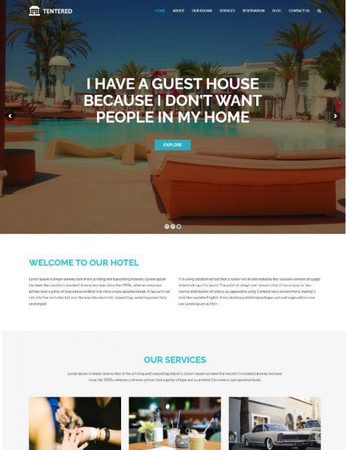 Mẫu Website Khách Sạn - Tentered