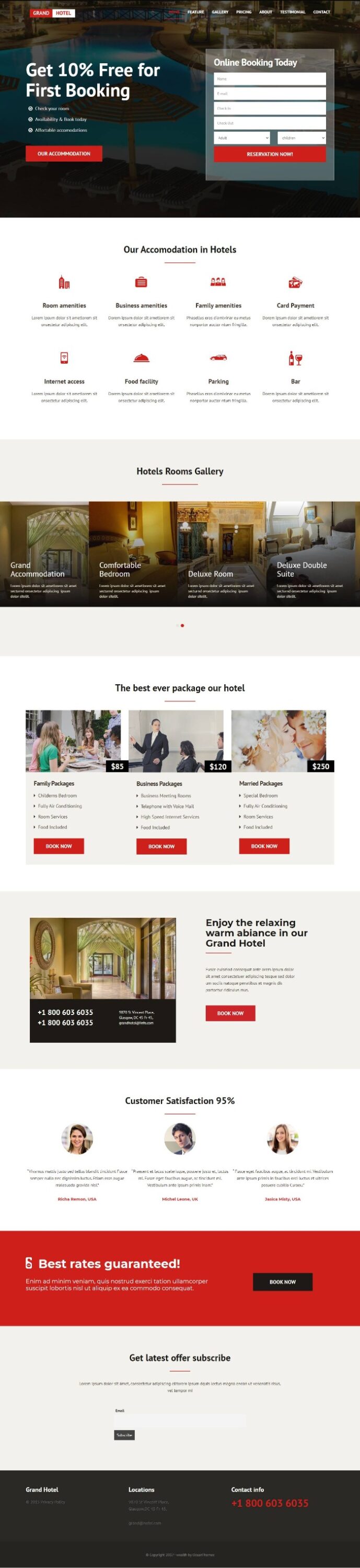 Mẫu Website Khách Sạn – Wealth