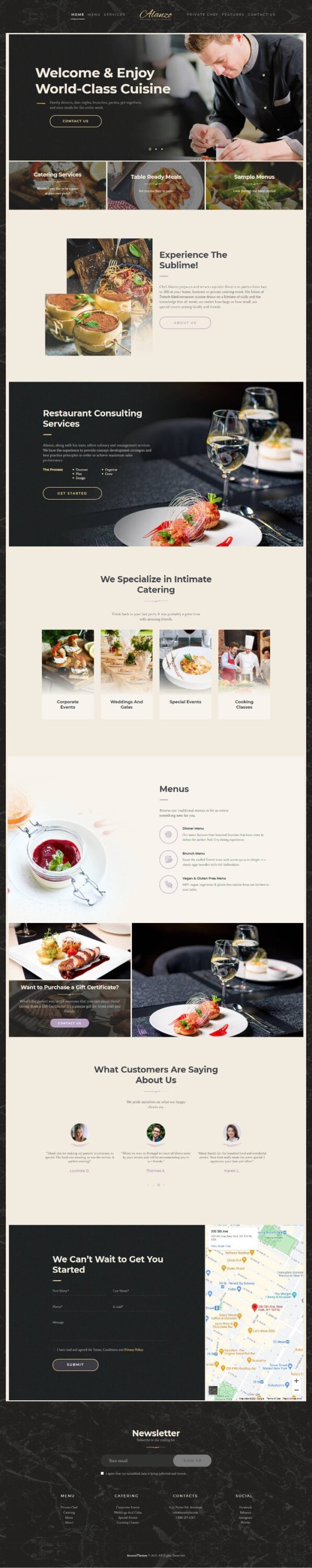 Mẫu Website Nhà Hàng – Alanzo