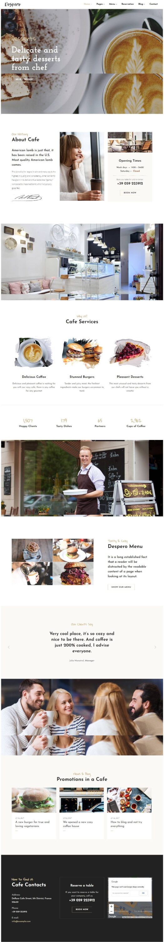 Mẫu Website Nhà Hàng – Despero