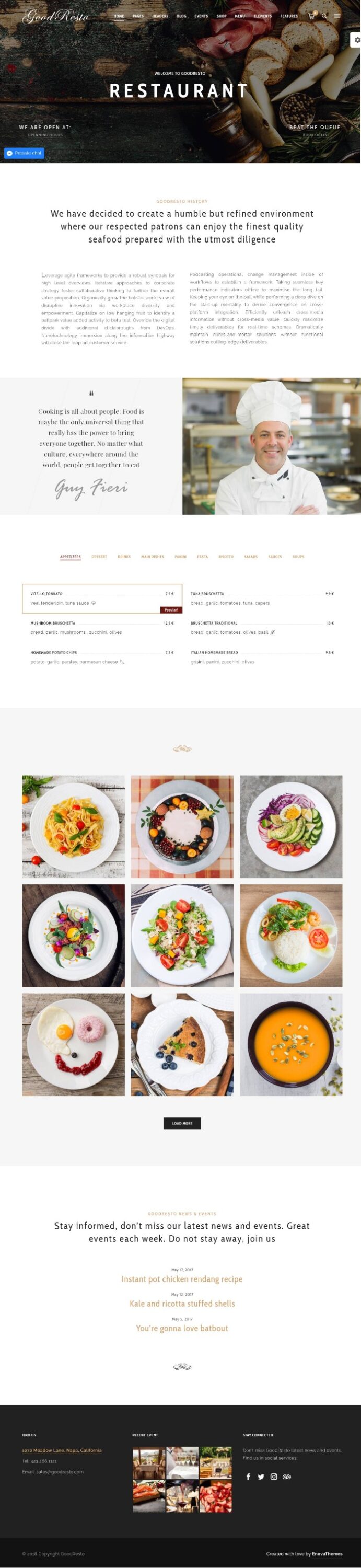 Mẫu Website Nhà Hàng – GoodResto