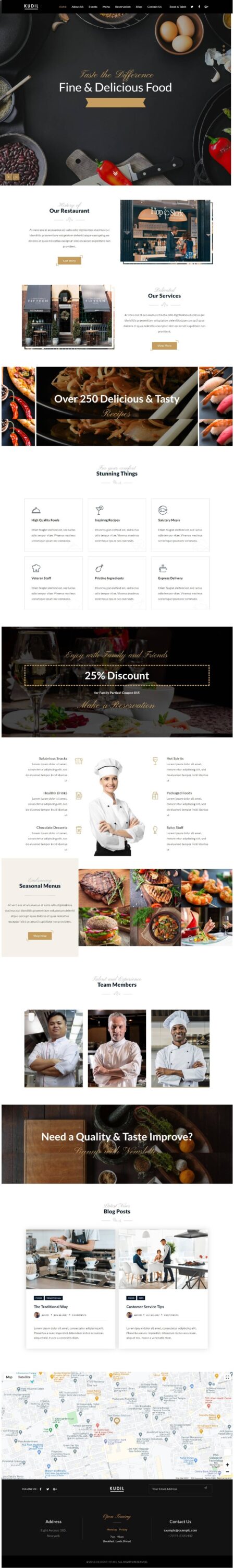 Mẫu Website Nhà Hàng – Kudil