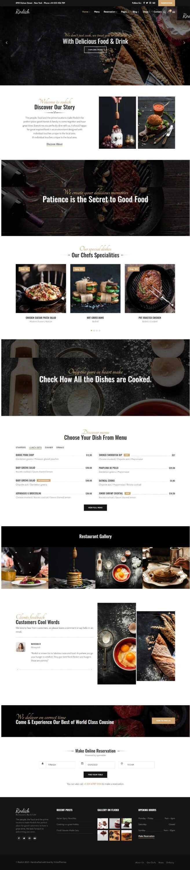 Mẫu Website Nhà  Hàng – Rodich