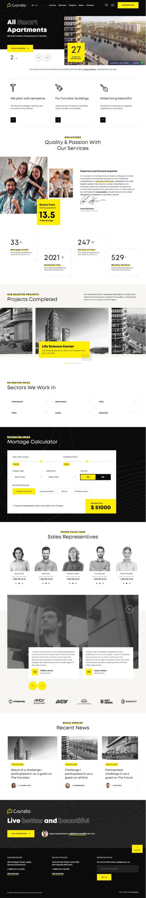 Mẫu Website Xây Dựng – Consto